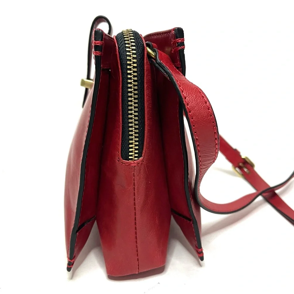 Lodis Red Leather Crossbody - Picture 4 of 12